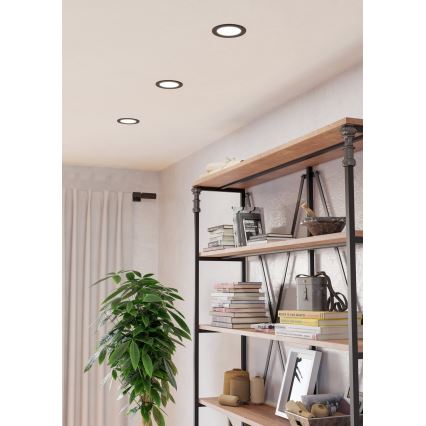Eglo - LED Bathroom Recessed Downlight LED/6.3W/230V 2700/4000/6500K Ø 11.9 cm IP44 Black