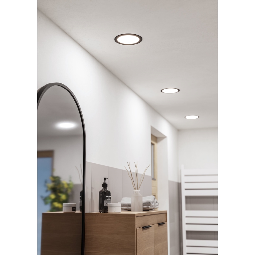 Eglo - LED Bathroom Recessed Ceiling Light LED/10,5W/230V 2700/4000/6500K pr. 16,8 cm IP44 Black