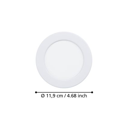 Eglo - LED bathroom recessed downlight LED/6.3W/230V 2700/4000/6500K Ø 11.9 cm IP44 white