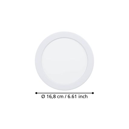 Eglo - LED recessed bathroom ceiling light LED/10,5W/230V 2700/4000/6500K pr. 16,8 cm IP44 white