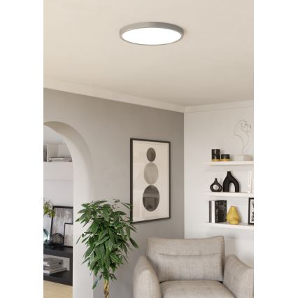 Eglo - LED RGBW Dimmable Bathroom Ceiling Light LED/17,5W/230V 2700-6500K Ø 38,9 cm IP44 matte chrome