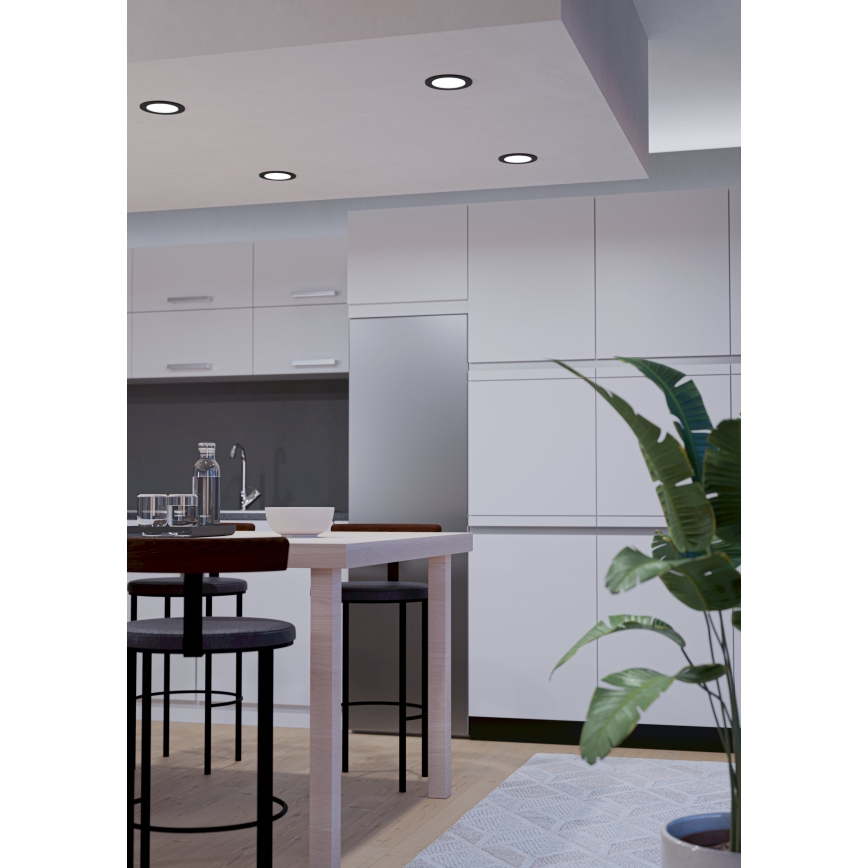 Eglo - LED RGBW Dimmable bathroom recessed ceiling light LED/5W/230V 2700-6500K dia. 12 cm IP44 black