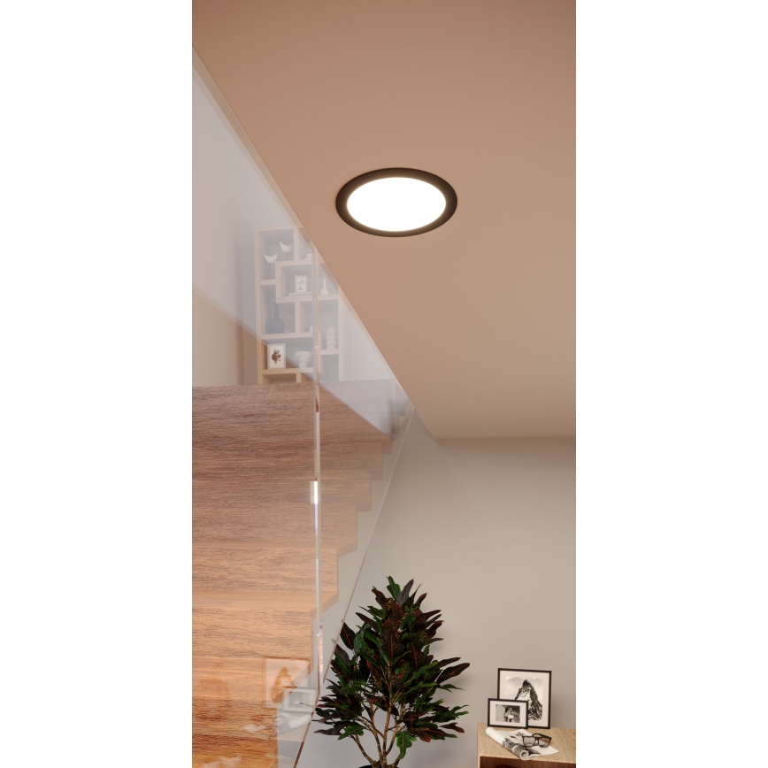 Eglo - LED RGBW Dimmable Bathroom Recessed Downlight LED/9.5W/230V 2700-6500K Ø 16.8 cm IP44 Black