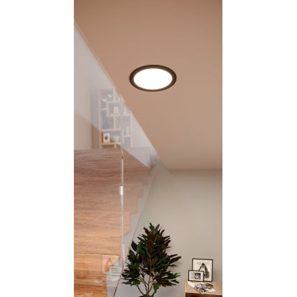 Eglo - RGBW Dimmable Bathroom Recessed Downlight LED/9,5W/230V 2700-6500K pr. 16,8 cm IP44 Black