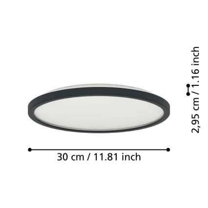 Eglo - LED Bathroom ceiling light LED/13,9W/230V 2700/4000/6500K d. 30 cm IP44 black