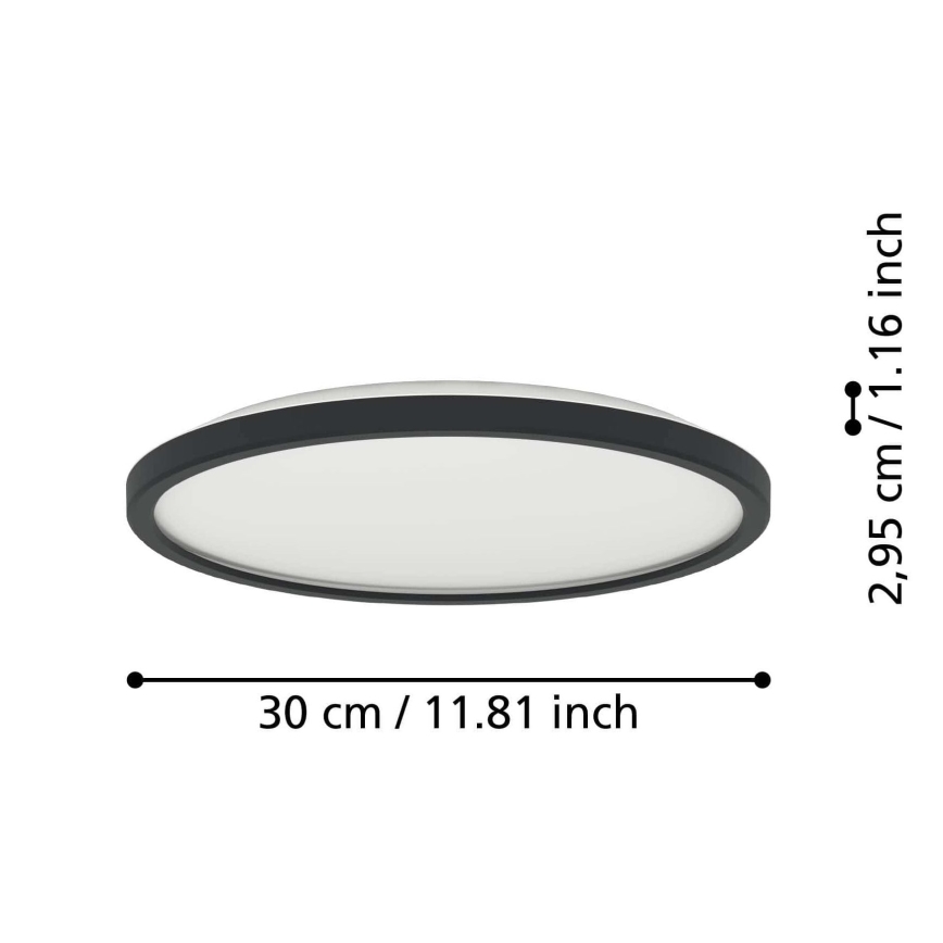 Eglo - LED Bathroom ceiling light LED/13,9W/230V 2700/4000/6500K d. 30 cm IP44 black