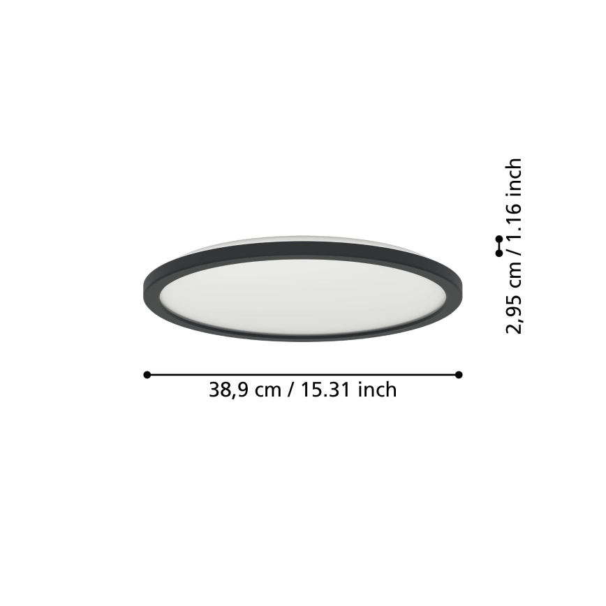 Eglo - LED Bathroom ceiling light LED/18,5W/230V 2700K/4000K/6500K d. 38,9 cm IP44 black