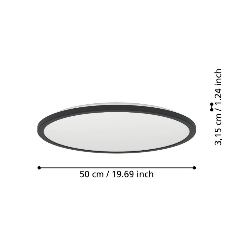 Eglo - LED Bathroom ceiling light LED/16,8W/230V 2700/4000/6500K d. 50 cm IP44 black