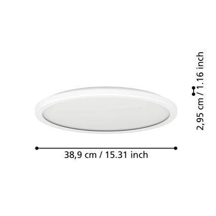 Eglo - LED Bathroom ceiling light LED/18,5W/230V 2700/4000/6500K d. 38,9 cm IP44 white