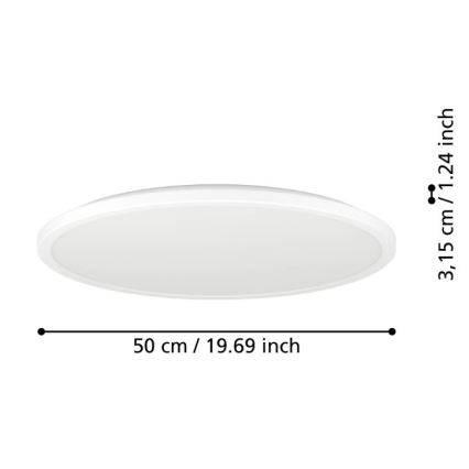 Eglo - LED Bathroom ceiling light LED/16,8W/230V 2700/4000/6500K d. 50 cm IP44 white
