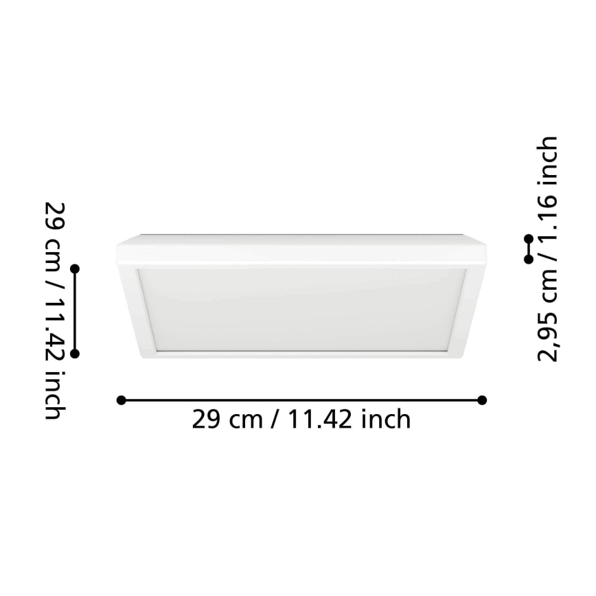 Eglo - LED Bathroom ceiling light LED/13,4W/230V 2700/4000/6500K 29x29 cm IP44 white