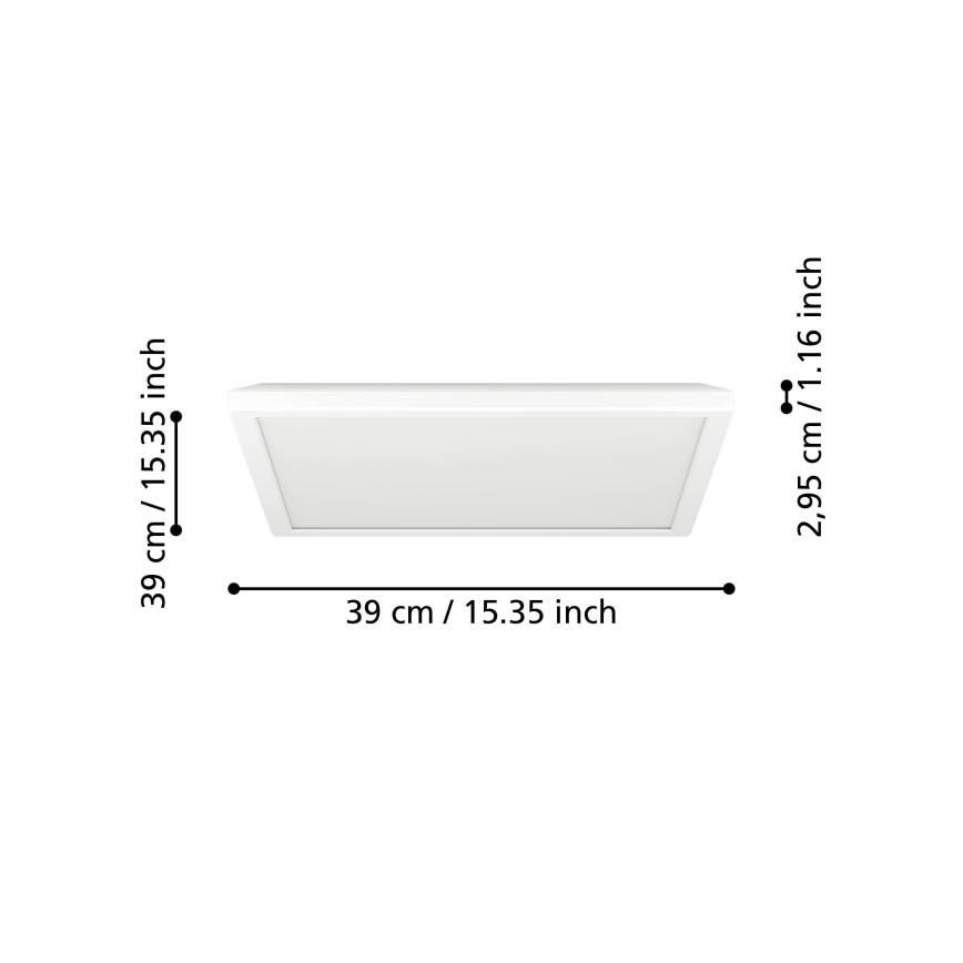 Eglo - LED Bathroom ceiling light LED/17,6W/230V 2700K/4000K/6500K 39x39 cm IP44 white