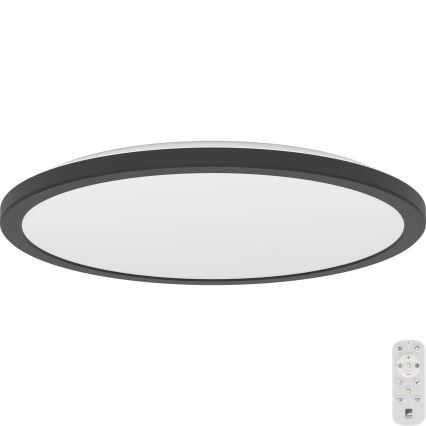 Eglo - LED Dimmable bathroom ceiling light LED/18,5W/230V 2700-6500K d. 38,9 cm IP44 black + remote control
