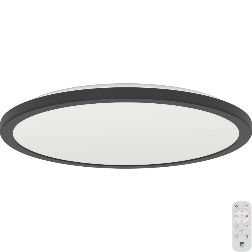 Eglo - LED Dimmable bathroom ceiling light LED/18,5W/230V 2700-6500K d. 38,9 cm IP44 black + remote control