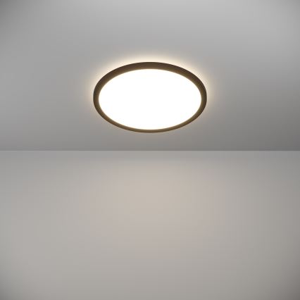 Eglo - LED Dimmable bathroom ceiling light LED/18,5W/230V 2700-6500K d. 38,9 cm IP44 black + remote control