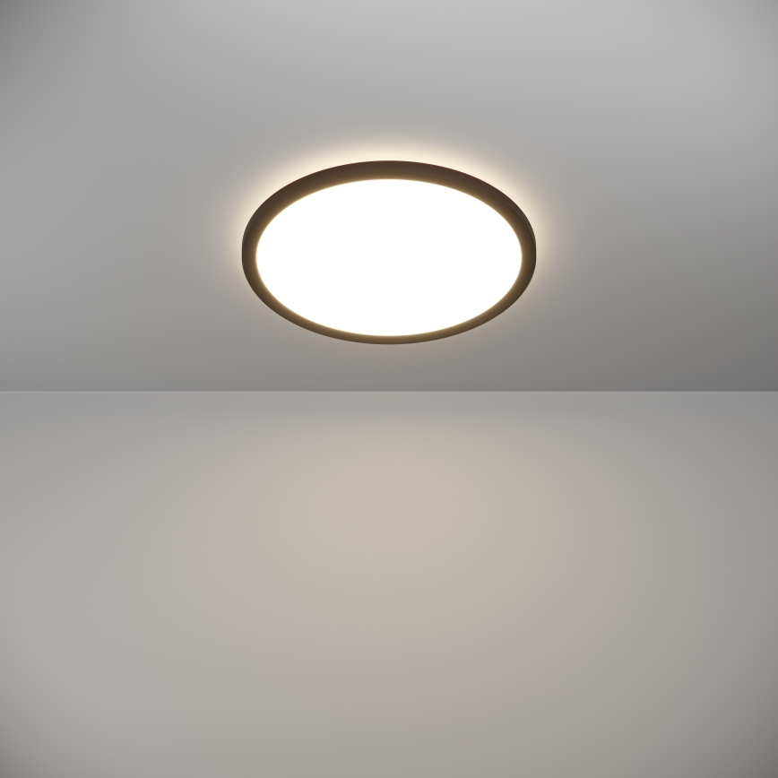 Eglo - LED Dimmable bathroom ceiling light LED/18,5W/230V 2700-6500K d. 38,9 cm IP44 black + remote control