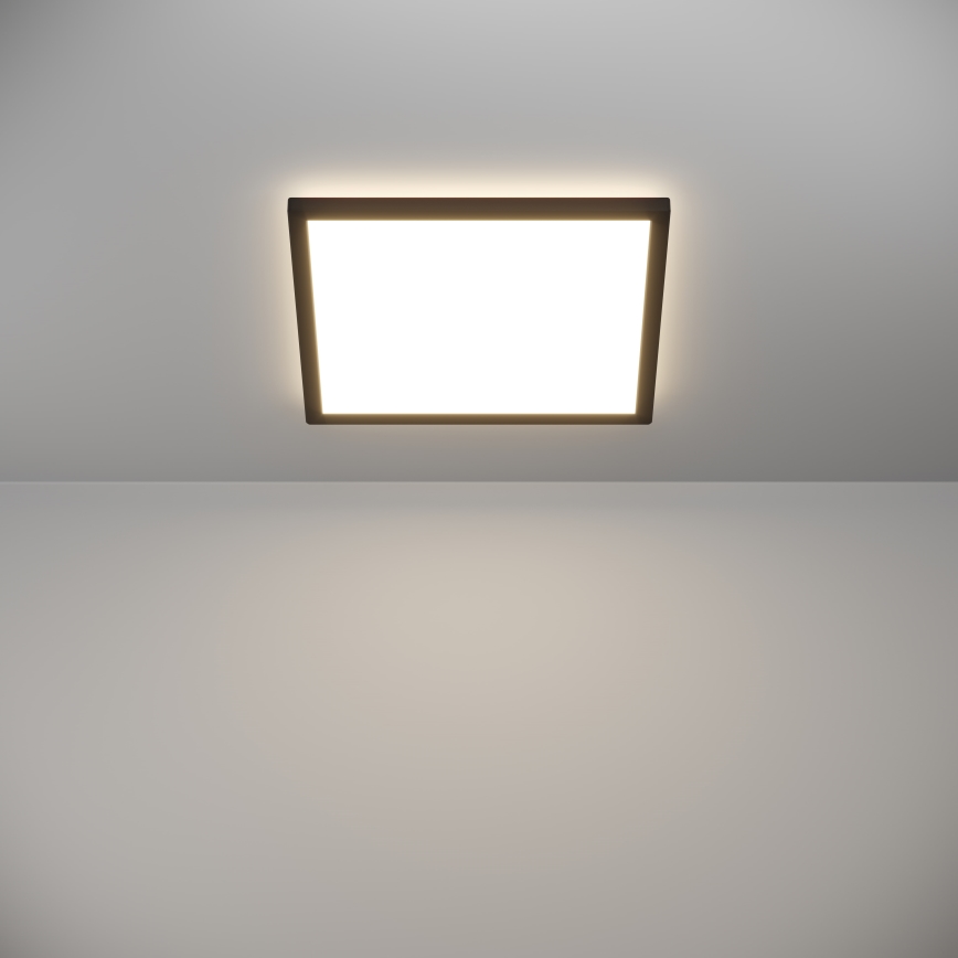 Eglo - LED Dimmable bathroom ceiling light LED/17,6W/230V 2700-6500K 39x39 cm IP44 black + remote control