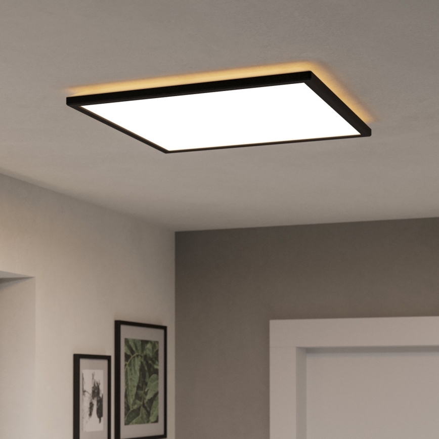 Eglo 901457 - LED Dimmable bathroom ceiling light LED/17W/230V 2700-6500K 50x50 cm IP44 black + remote control