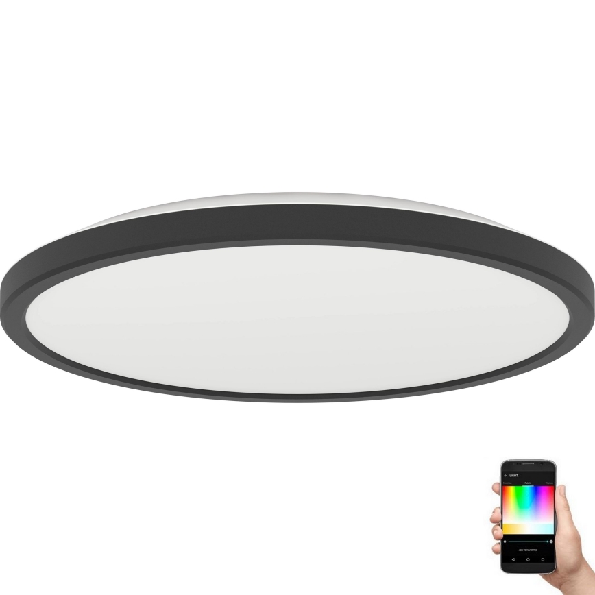 Eglo - LED RGBW Dimmable bathroom ceiling light LED/13,9W/230V 2700-6500K d. 30 cm IP44 black ZigBee