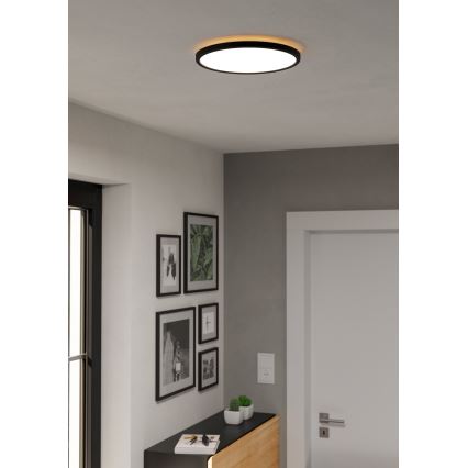 Eglo - LED RGBW Dimmable bathroom ceiling light LED/13,9W/230V 2700-6500K d. 30 cm IP44 black ZigBee