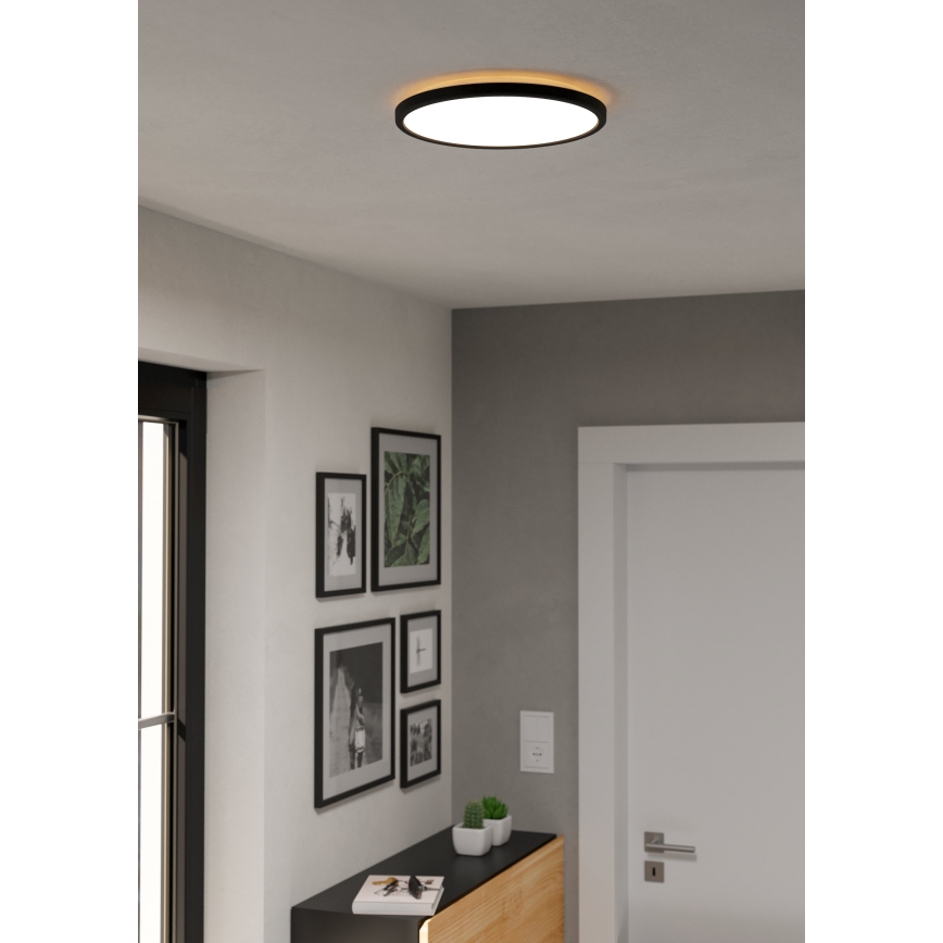 Eglo - LED RGBW Dimmable bathroom ceiling light LED/13,9W/230V 2700-6500K d. 30 cm IP44 black ZigBee