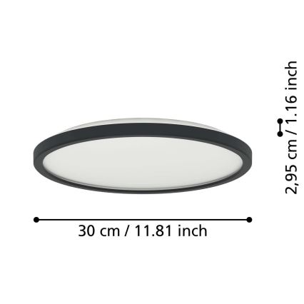 Eglo - LED RGBW Dimmable bathroom ceiling light LED/13,9W/230V 2700-6500K d. 30 cm IP44 black ZigBee