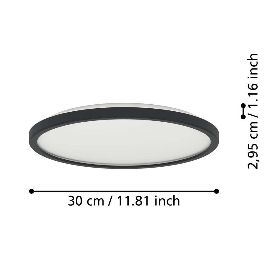 Eglo - LED RGBW Dimmable bathroom ceiling light LED/13,9W/230V 2700-6500K d. 30 cm IP44 black ZigBee