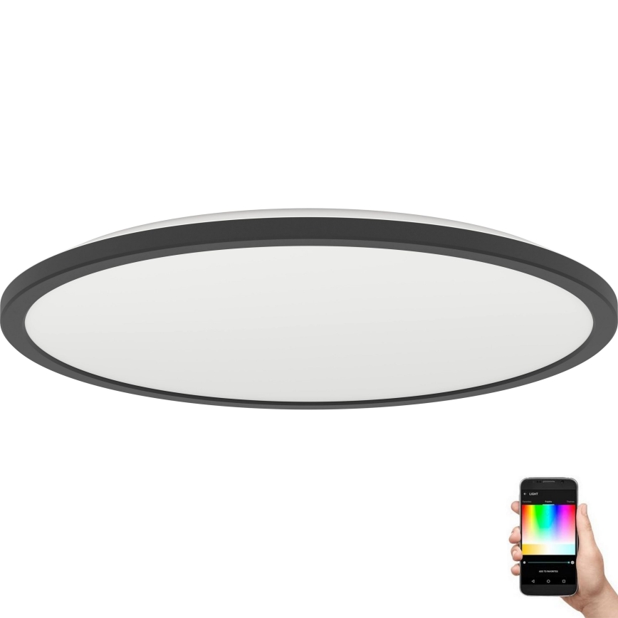 Eglo - LED RGBW Dimmable bathroom ceiling light LED/16,8W/230V 2700-6500K d. 50 cm IP44 black ZigBee