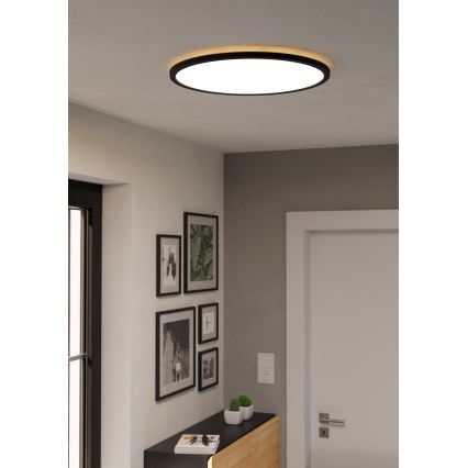 Eglo - LED RGBW Dimmable bathroom ceiling light LED/16,8W/230V 2700-6500K d. 50 cm IP44 black ZigBee