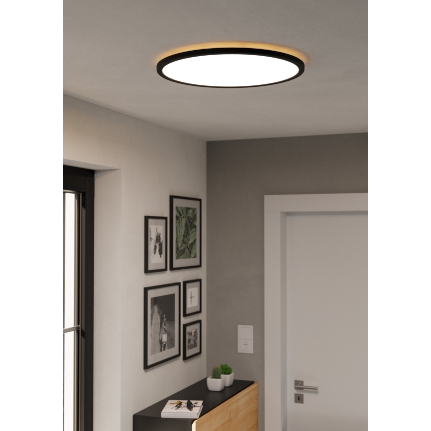 Eglo - LED RGBW Dimmable bathroom ceiling light LED/16,8W/230V 2700-6500K d. 50 cm IP44 black ZigBee
