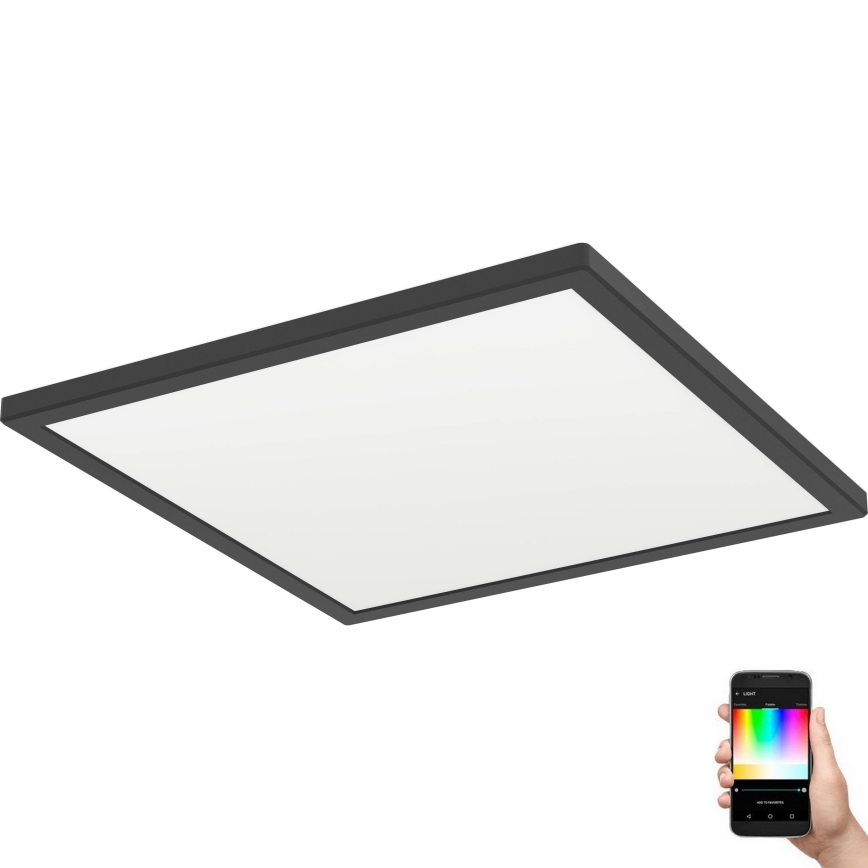 Eglo - LED RGBW Dimmable bathroom ceiling light LED/17,6W/230V 2700-6500K 39x39 cm IP44 black ZigBee