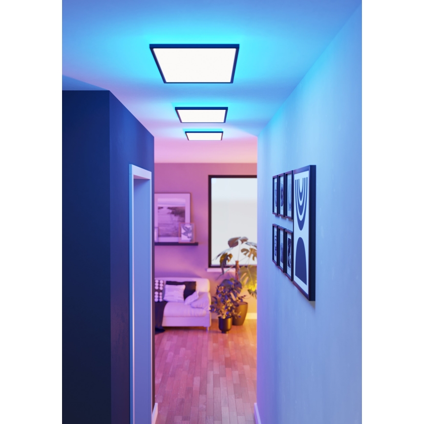 Eglo - LED RGBW Dimmable bathroom ceiling light LED/17,2W/230V 2700-6500K 30x57cm IP44 black ZigBee