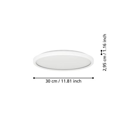 Eglo - LED RGBW Dimmable bathroom ceiling light LED/13,9W/230V 2700-6500K d. 30 cm IP44 white ZigBee