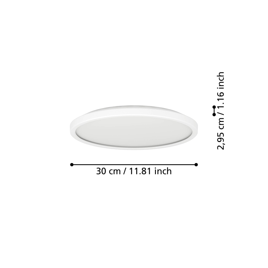 Eglo - LED RGBW Dimmable bathroom ceiling light LED/13,9W/230V 2700-6500K d. 30 cm IP44 white ZigBee