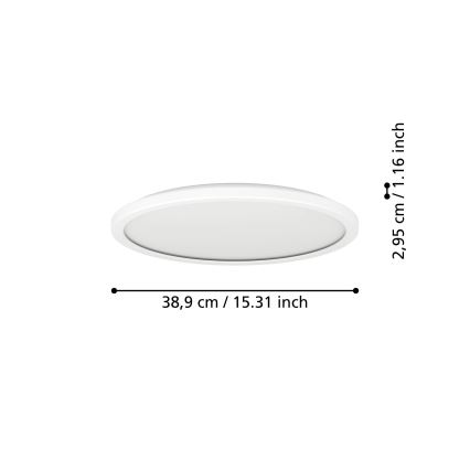 Eglo - LED RGBW Dimmable bathroom ceiling light LED/18,5W/230V 2700-6500K d. 38,9cm IP44 white ZigBee