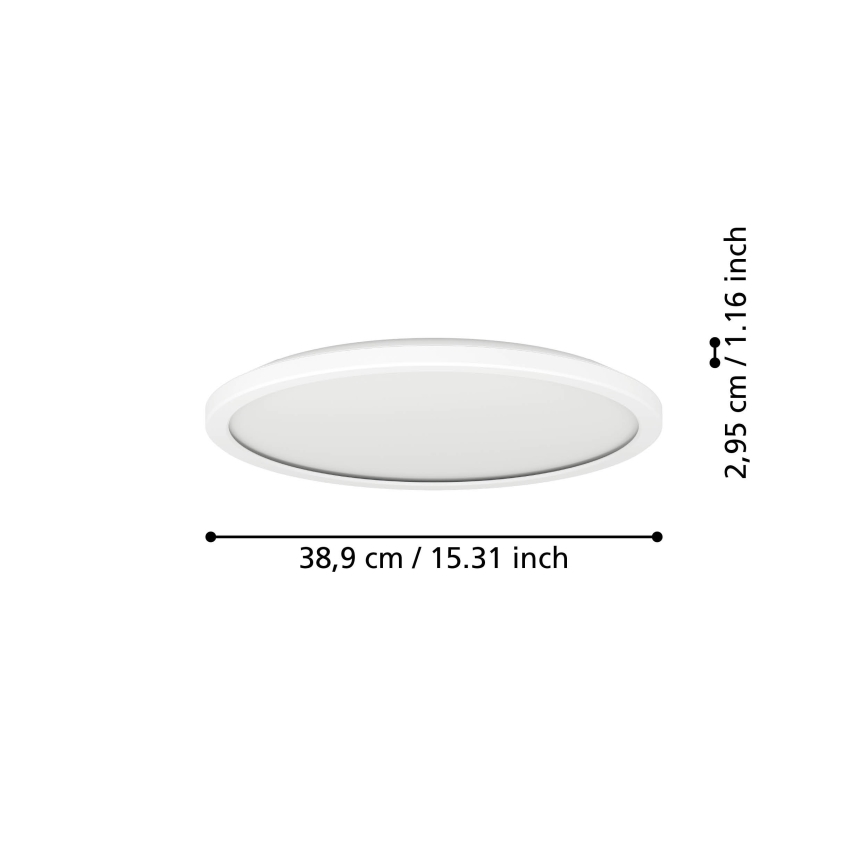Eglo - LED RGBW Dimmable bathroom ceiling light LED/18,5W/230V 2700-6500K d. 38,9cm IP44 white ZigBee