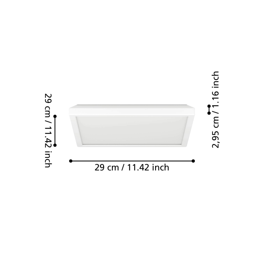 Eglo - LED RGBW Dimmable bathroom ceiling light LED/13,4W/230V 2700-6500K 29x29 cm IP44 white ZigBee