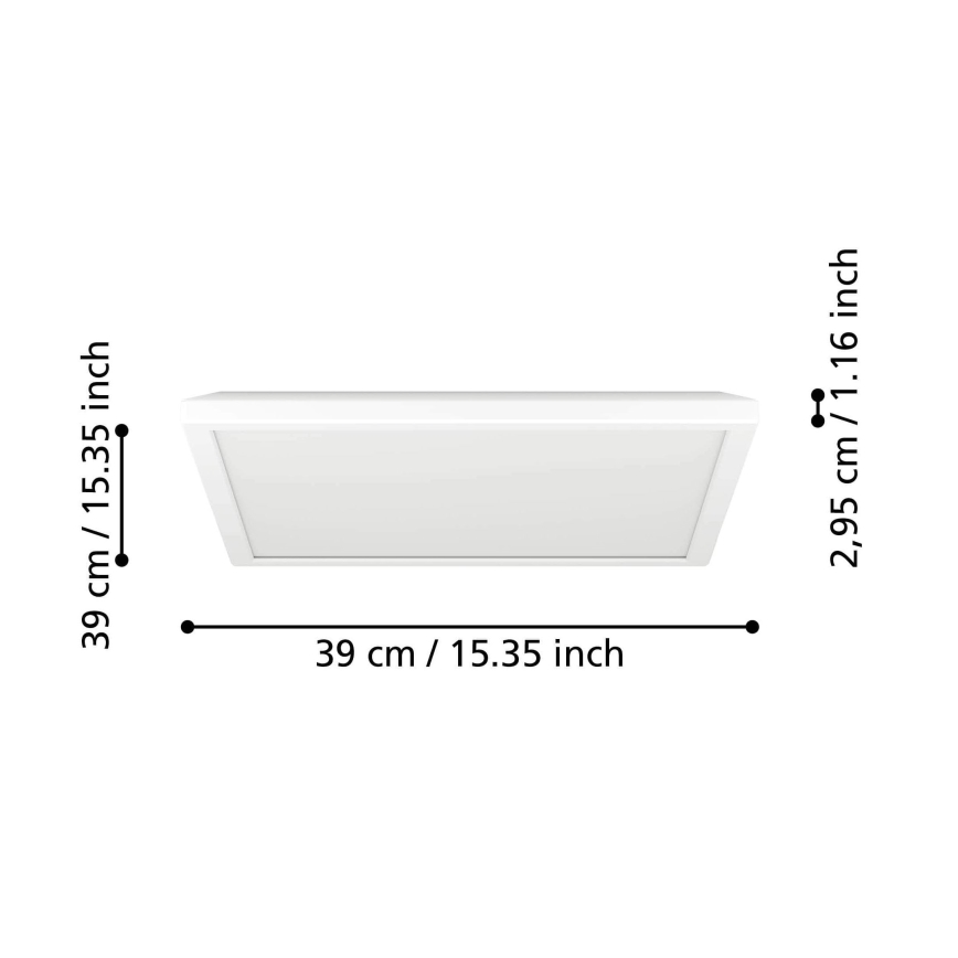 Eglo - LED RGBW Dimmable bathroom ceiling light LED/17,6W/230V 2700-6500K 39x39 cm IP44 white ZigBee