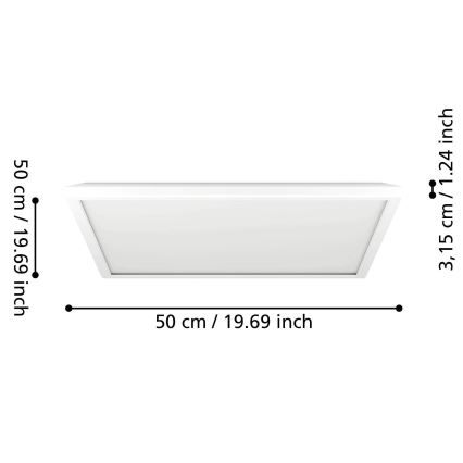 Eglo - LED RGBW Dimmable bathroom ceiling light LED/17W/230V 2700-6500K 50x50 cm IP44 white ZigBee
