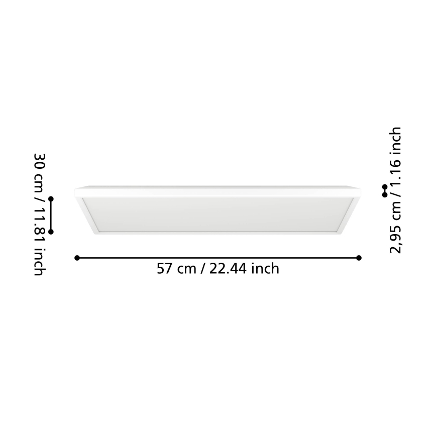 Eglo - LED RGBW Dimmable bathroom ceiling light LED/17,2W/230V 2700-6500K 30x57cm IP44 white ZigBee