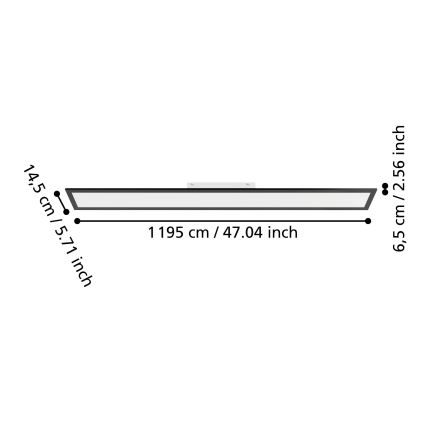 Eglo - Surface-mounted LED panel 28W/230V 2700/4000/6500K 120x15 cm black