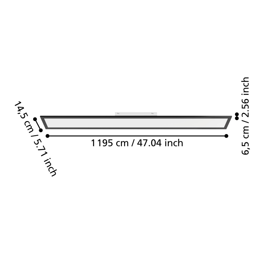 Eglo - Surface-mounted LED panel 28W/230V 2700/4000/6500K 120x15 cm black