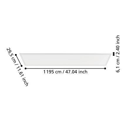 Eglo - LED Surface-mounted Panel 33W/230V 2700/4000/6500K 120x30 cm white