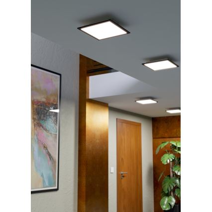Eglo - LED RGBW Dimmable Ceiling Light LED/14W/230V 2700-6500K 30x30 cm Black