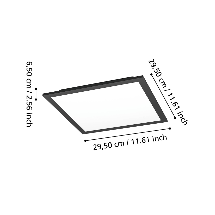 Eglo - LED RGBW Dimmable Ceiling Light LED/14W/230V 2700-6500K 30x30 cm Black
