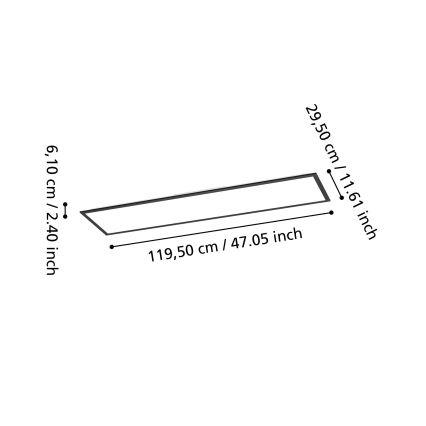 Eglo - LED RGBW Dimmable surface-mounted panel LED/34W/230V 2700-6500K 120x30 cm black
