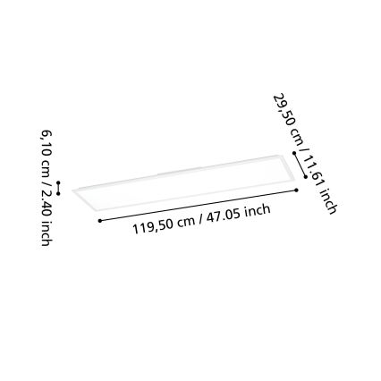 Eglo - RGBW LED Dimmable Surface-Mounted Panel LED/34W/230V 2700-6500K 120x30 cm White