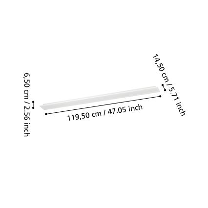 Eglo - Dimmable RGBW LED Surface-Mounted Panel/28W/230V 2700–6500K 120×15 cm White