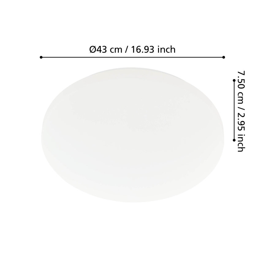 Eglo - LED bathroom ceiling light, 36 W, 230 V, Ø 43 cm, IP54, white