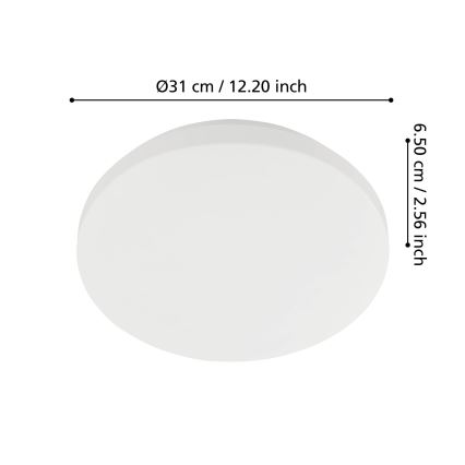 Eglo - LED bathroom ceiling light with motion and dusk sensor, LED/18W/230V, Ø 31 cm, IP54, white